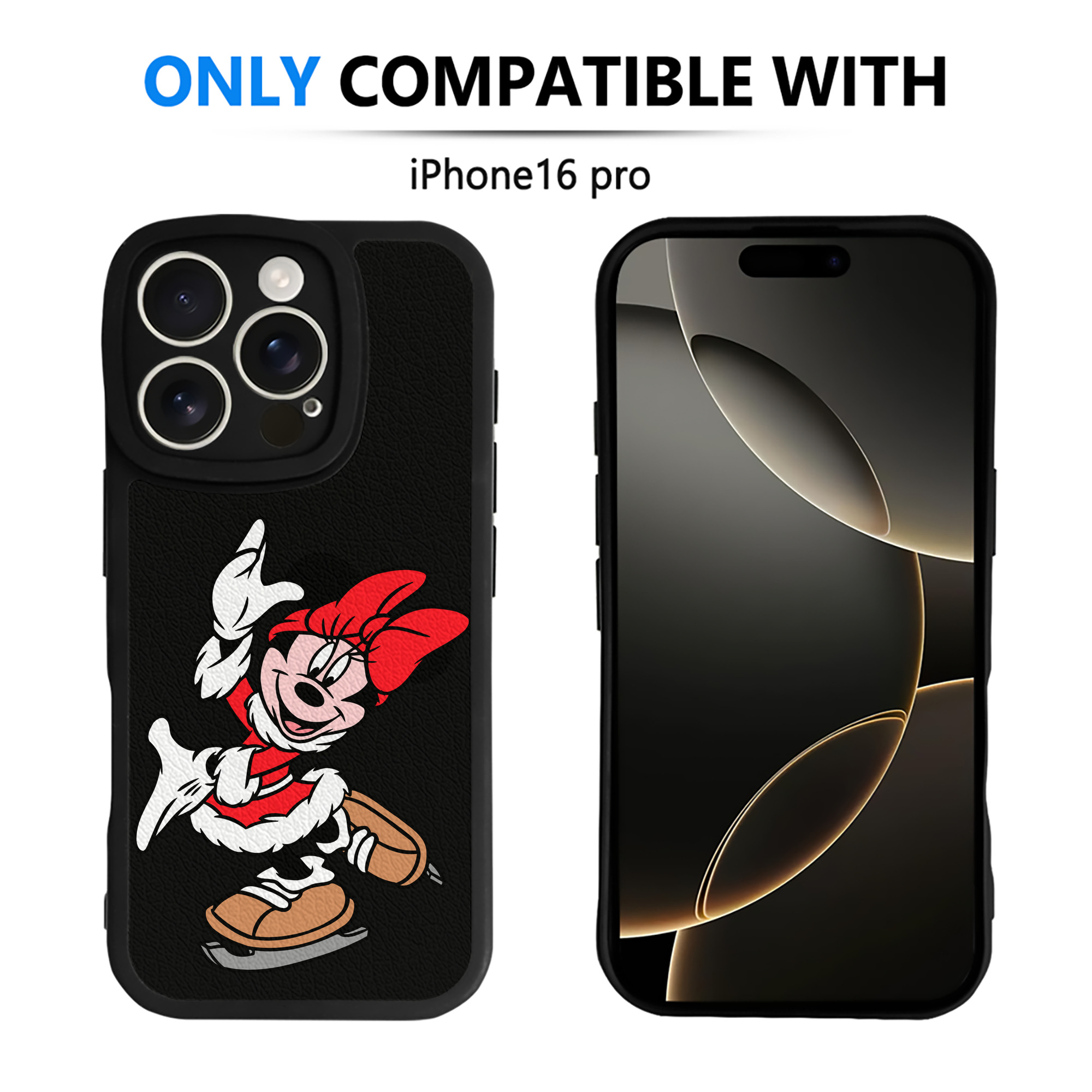 （画像用） ミッキーマウス Mickey Mouse 【iPhone 16シリーズ対応】シリコンスマホケース（レザー調） 材質：シリコン